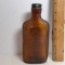 Antique Half Pint Brown Glass Bottle