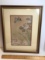 Framed & Matted Oriental Butterfly & Floral Print