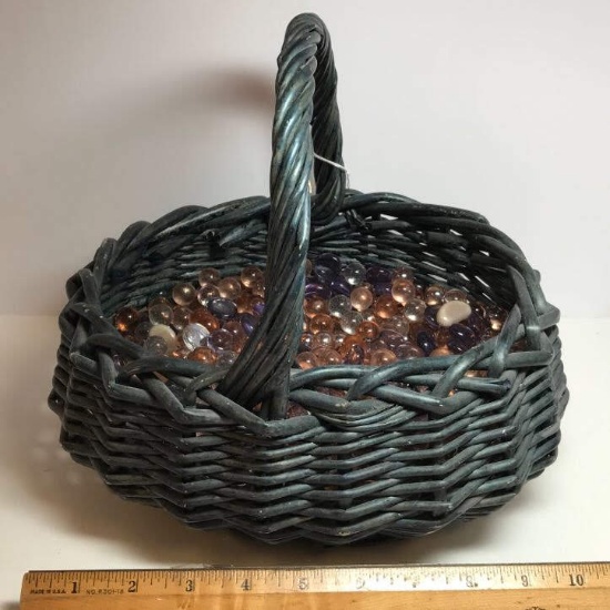 Basket Full of Decorative Glass Beads