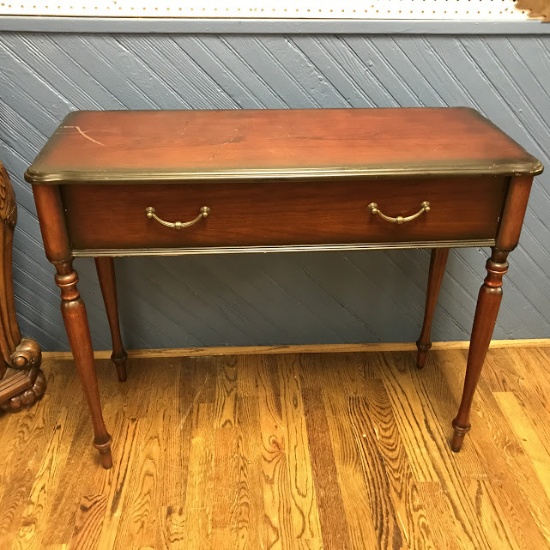 Vintage Hall Table with Faux Drawer