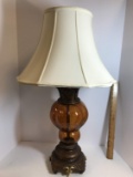 Tall Lamp with Amber Glass Center