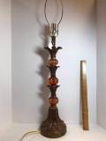 Tall Amber Candlestick Lamp