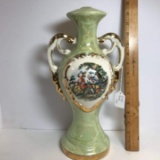 Vintage Porcelain Victorian Double Handled Lamp Base