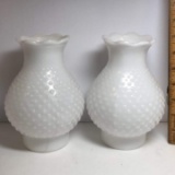 Pair of Milk Glass Globe Shades