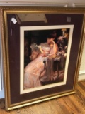 Beautiful Framed & Matted Signed Print Lady Reading
