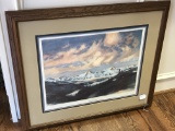 Pretty Framed & Matted Mountain Scene Print