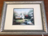 Thomas Kinkade “Hometown Chapel” Framed Print with COA