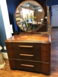 Vintage Art Deco Style Dresser With Mirror