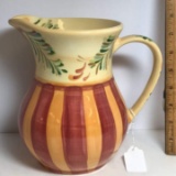 Gail Pittman Yellow Striped Pitcher