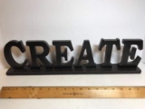 “Create” Wooden Desk Top Sign