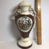 Vintage Victorian Scene Porcelain Lamp Base