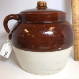 Vintage 2 Tone Bean Pot with Lid