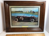 Framed & Matted “Stutz” Leonard Shaw 1975 Litho of Old Fashioned Car