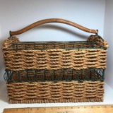 Wood, Metal & Woven Magazine Basket