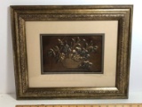 3D Gold Fruit & Floral Framed & Matted Print