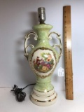 Porcelain Lamp with Victorian Scene