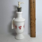 Vintage Jergen’s Milk Glass Floral Lotion Bottle