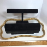 Jewelry Display with Gold Tone Mirrored Base