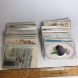 HUGE Lot of Vintage Postcards with Plastic Sleeves