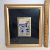 Framed & Matted Girls on the Beach Print