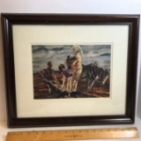 Framed & Matted “Fall Plowing” by John Costigan