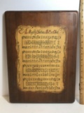 Wooden Plaque with Sheet Music “A Mighty Fortress is Our God”