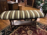 Wooden Bench with Upholstered Top