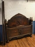 Awesome Antique Wooden Full Size Bed with Rails