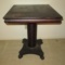 Wood Columned Pedestal Table with Paw Feet