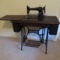 Singer Treadle circa 1924 Sewing Machine, Attachments & Buttons in Drawers  #AA586562