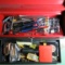 Assorted Tools in Red Metal Box