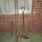 Barn Find Assorted Hand Tools  Auger, Axe, Sledge Hammer, Post Hole, Hull Fork, 2 Saws