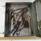 Chain Wrench, Vise Grips, Tubing Bender in Metal Box - See Photo