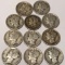 11 Silver Mercury Dimes