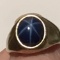 10K Yellow Gold Star Sapphire Ring Size 7.5