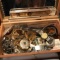 Vintage Wooden Jewelry Box FULL of Awesome Jewelry, Watches & Misc