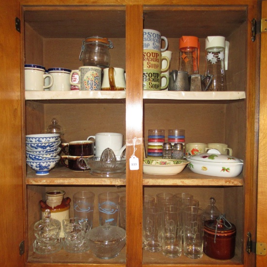 Contents of Cabinet - Glassware etc.