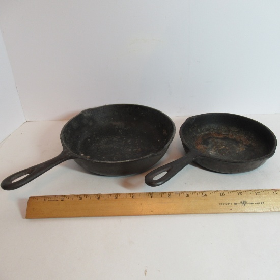 2 Small Cast Iron Frying Pans - USA