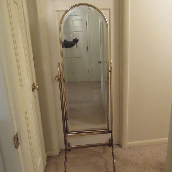 Cheval Dressing Mirror on Brass Stand