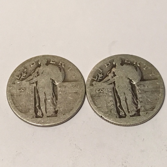 Pair of Standing Liberty Silver Quarter