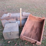 3 Old Wooden Tool Boxes