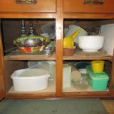 Contents of Cabinet  Tupperware & Other  see photo