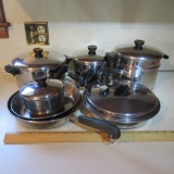 Revere Stainless 13pc Pan Set  Copper Bottom with Lids