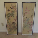 Pair of Framed Oriental style Bird Prints