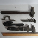 Vintage Tools L. Coes Worcester MA Wrenches, Bonney Ball Peen Hammer