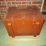 Wooden Box with Hasp & Reinforced Metal Corners