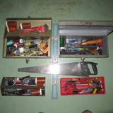 2 Toolboxes & Saw & Level - See Photo