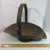 Large Heavyweight Metal Hearth Container with Handle - crafted from weighing pan, coal
