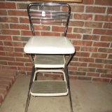 Mid-Century Metal Flip-Up Step Stool