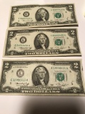Lot of 3 1976 $2.00 Bills